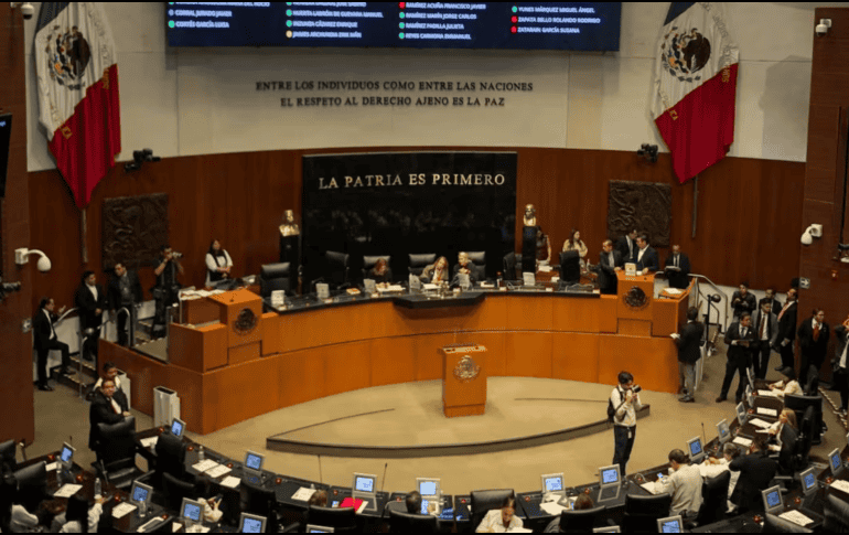 La presidenta de la Mesa Directiva del Senado, Laura Itzel Castillo, informó que se recibió la minuta y de inmediato ordenó la dispensa de los trámites para iniciar la discusión de la misma. SUN / D. SIMÓN