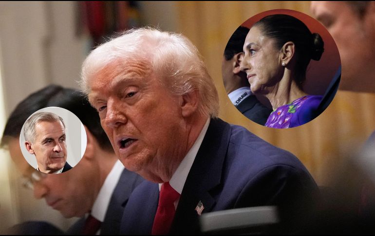 Los tres líderes de América del Norte coincidieron por primera vez en un mismo espacio durante la celebración del Sorteo del Mundial 2026. AP / ARCHIVO