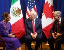 Los tres líderes coincidieron horas antes durante el sorteo del Mundial, celebrado en el Centro Kennedy de Washington.  X / @Claudiashein
