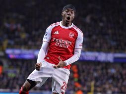 Noni Madueke marcó dos goles en la victoria de los Gunners. EFE/O. Matthys