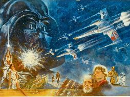 La pintura donde aparecen “Luke Skywalker”, “Leia” y “Darth Vader” por primera vez. AP