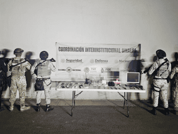 Se espera que las autoridades realicen las investigaciones correspondientes del origen de dichos objetos. CORTESÍA/Secretaría de Seguridad Pública del estado de Sinaloa