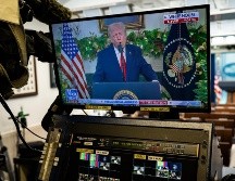 Trump aseguró que ha cerrado la frontera sur con México y que en siete meses no se registra el ingreso de ningún inmigrante ilegal. EFE/G. SLOAN