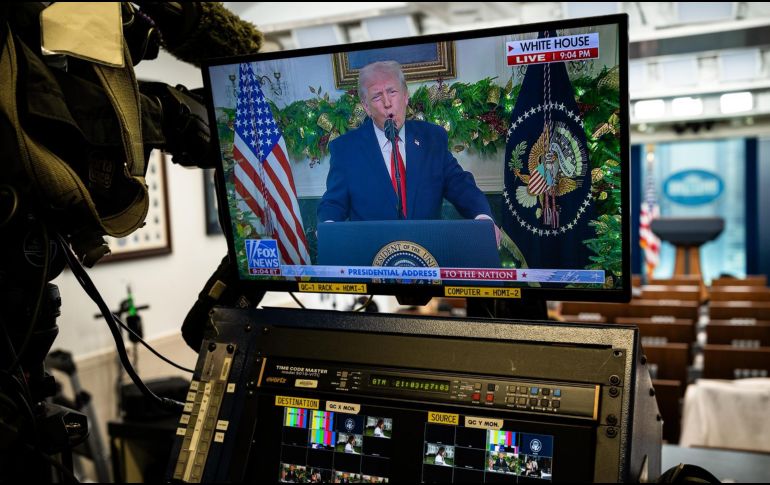 Trump aseguró que ha cerrado la frontera sur con México y que en siete meses no se registra el ingreso de ningún inmigrante ilegal. EFE/G. SLOAN