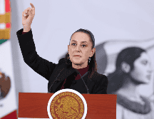 La Presidenta de México, Claudia Sheinbaum, en Palacio Nacional este viernes. EFE / M. Guzmán