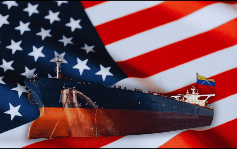 El Gobierno del presidente Donald Trump ya incautó la semana pasada un buque que había salido del país suramericano y confiscó el crudo que este transportaba. ESPECIAL / CANVA