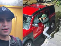 En tono de broma, comenzó a “describir” al presunto responsable; sin embargo, cada vez que mencionaba alguna característica, su amigo se quitaba una prenda o accesorio, simulando ser la persona que cometió el robo. INSTAGRAM/@aaronmercury