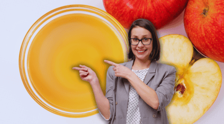 El vinagre de manzana ese elabora a partir de la fermentación del azúcar de las manzanas con alcohol; en este proceso, ciertas bacterias se convierten en ácido acético. ESPECIAL /  CANVA