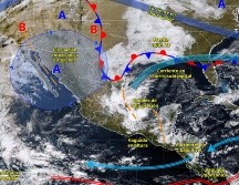 El frente frío número 24 ingresaría entre martes y viernes, con impacto principal en el noroeste del país. ESPECIAL/ SMN.