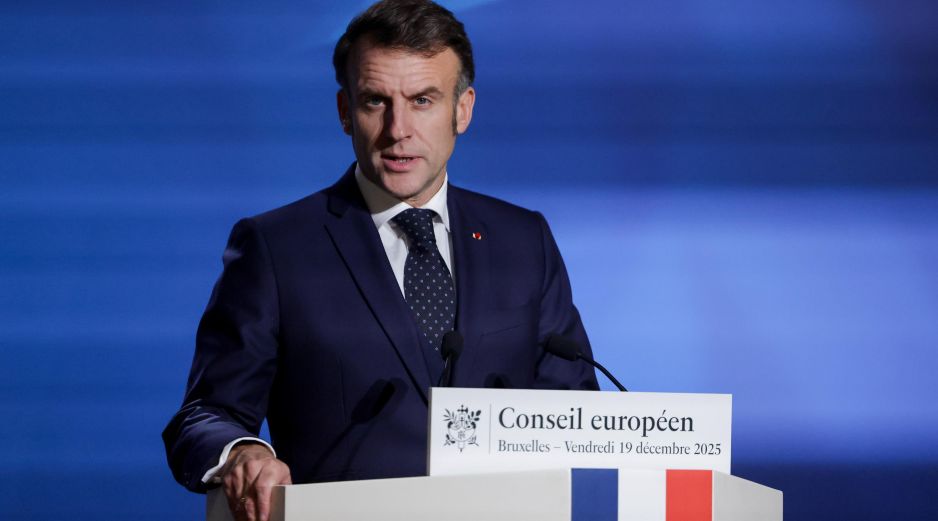 Macron no mencionó la posibilidad de que la Unión Europea deba responder de alguna manera a las medidas de la administración estadounidense de Trump. EFE/EPA/O. Matthys