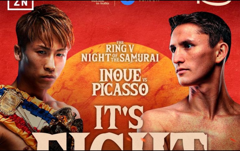 Inoue y Picasso tienen la pelea estelar de la función “Ring V: Noche de los Samuráis” en Riad, Arabia Saudita. X/DAZNBoxing