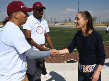 En su recorrido por las instalaciones del Parque, la Mandataria estuvo acompañada por Delfina Gómez, gobernadora del Estado de México. ESPECIAL/Presidencia de México