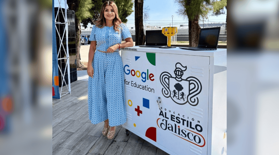 Gabriela Cárdenas reiteró que el modelo educativo jalisciense está orientado al desarrollo del pensamiento crítico, las habilidades para el futuro, así como al impulso de la cultura, el deporte y la tecnología. CORTESÍA