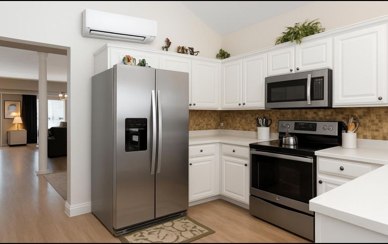 A pesar del peso del refrigerador, el aire acondicionado es el aparato que más energía demanda en total. ESPECIAL / CANVA