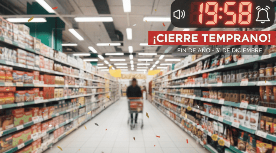 Los principales supermercados de México operan con horarios especiales este 31 de diciembre, y sobre todo mañana 1 de enero de 2026. ESPECIAL / CANVA y GEMINI
