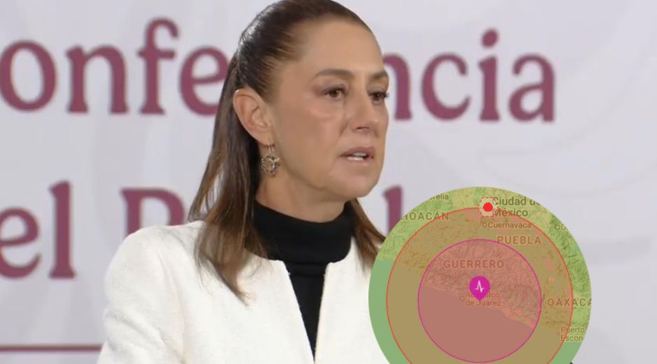 Al volver a la transmisión minutos después, Sheinbaum informó sobre el sismo, del que hasta el momento no se registran daños. ESPECIAL