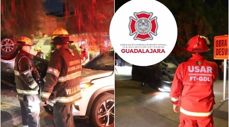 Bomberos de Guadalajara se presentaron en el lugar en compañía de personal del SAMU y paramédicos de la Cruz Verde. ESPECIAL / FACEBOOK Protección Civil y Bomberos GDL