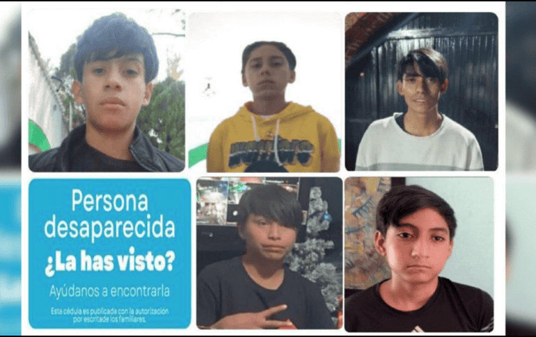 Alexander Ortega Vázquez, Andy Gael Castro Rodríguez y Aarón Maximiliano Jaramillo Hernández de 14 años, también las de Luis Fernando González Ramírez y Cristopher Abraham Flores Gómez, ambos de 15 años. ESPECIAL