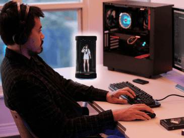 Al interior de su estructura cilíndrica transparente, un holograma 3D animado cobra vida para convertirse en más que una herramienta digital. ESPECIAL/Razer/Unplash