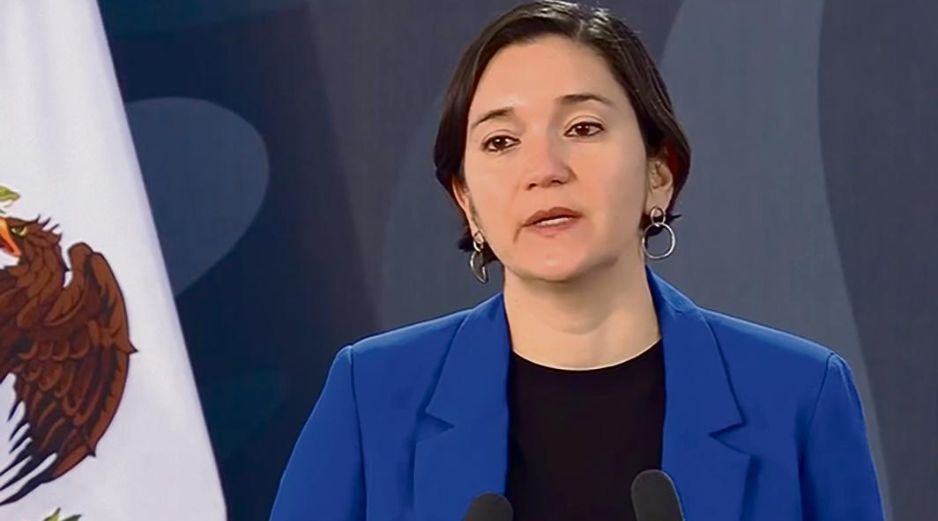 Marcela Figueroa, titular del SESNSP, durante la conferencia mañanera en Acapulco. ESPECIAL