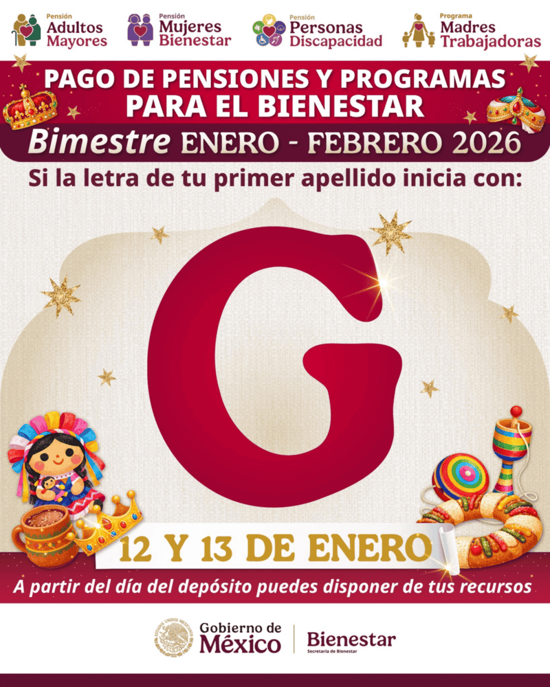 &nbsp;Las fechas de pago continúan de forma progresiva durante el bimestre, conforme avanza el orden alfabético. ESPECIAL