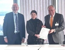 Aurelio López Rocha, presidente del CRT, durante la visita a la sede de la OMPI  donde se firmó una carta de intención con el IMPI. CORTESÍA