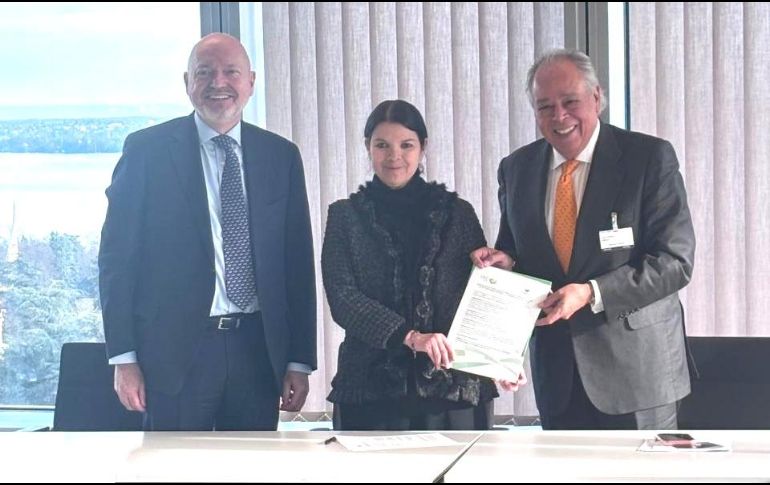 Aurelio López Rocha, presidente del CRT, durante la visita a la sede de la OMPI  donde se firmó una carta de intención con el IMPI. CORTESÍA