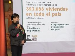 Para 2026, la meta es de 400 mil viviendas para llegar al 50% de la meta sexenal. ESPECIAL