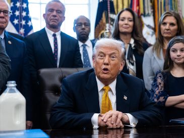 Este miércoles, Trump aseguró haber tenido una llamada telefónica con la presidenta en funciones de Venezuela, Delcy Rodríguez, a quien calificó como una "excelente" persona. EFE/F. Chung