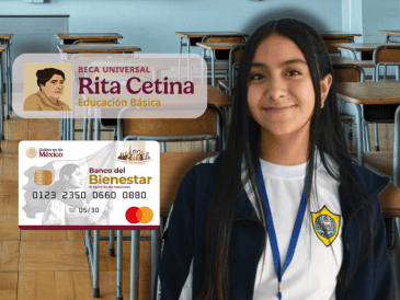 El depósito que corresponde al pago triple a beneficiarios de la Beca Rita Cetina será de, por lo menos, 5 mil 700 pesos. ESPECIAL/Canva/Gobierno de México