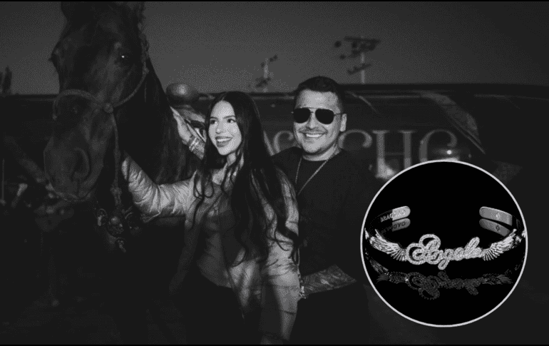 Lo que se sabe sobre el brazalete que Nodal le obsequió a Ángela Aguilar. ESPECIAL / IG / @angela_aguilar_ / @braggaomx