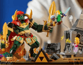 El modelo armado alcanza 17 centímetros de alto por 27 centímetros de largo e incluye minifiguras de personajes clave como Link, Zelda, Navi y Ganondorf. INSTAGRAM/@zeldanintendo