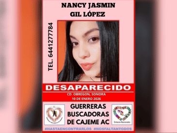 Tras el descubrimiento del cuerpo, la Fiscalía de Sonora confirmó que la víctima correspondía a Nancy Jazmín Gil López y precisó que existía un reporte de privación ilegal de la libertad desde el 10 de enero de 2026. ESPECIAL