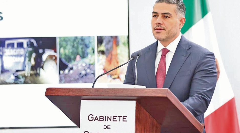 El secretario de Seguridad y Protección Ciudadana, durante una conferencia de prensa en Ecatepec. EFE/ Archivo