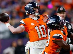 Bo Nix sufrió una fractura de tobillo en la penúltima jugada del juego de la Ronda Divisional contra los Bills de Buffalo. AFP