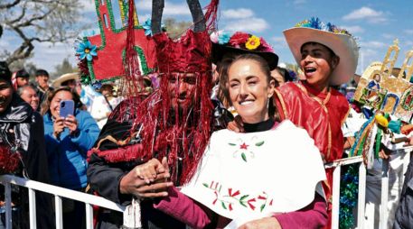 Claudia en San Miguel de Allende para encabezar el Plan de Justicia de los Pueblos Chichimeca y Otomí del Noreste de Guanajuato y del Semidesierto de Querétaro. EL UNIVERSAL