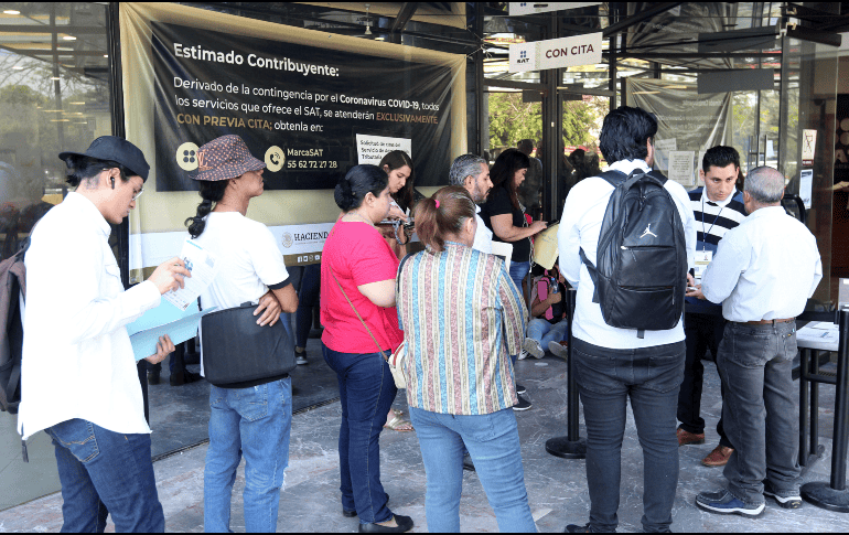 El SAT publicó desde sus redes sociales que en México se cuenta con una disponibilidad alta en el 95 % de sus oficinas. EL INFORMADOR / ARCHIVO
