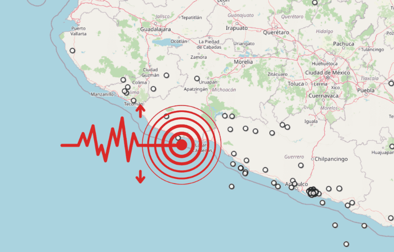 &nbsp;Sismo en Michoacán. ESPECIAL / SSN