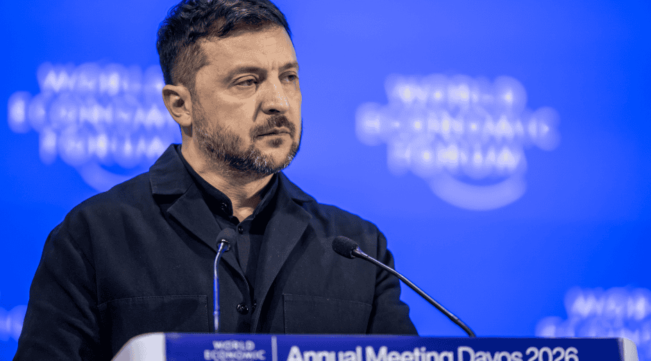 Volodímir Zelenski, en el foro Económico de Davos. EFE / G. Ehrenzeller