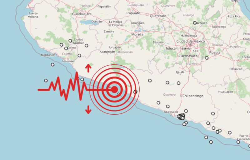 &nbsp;Sismo en Michoacán. ESPECIAL / SSN