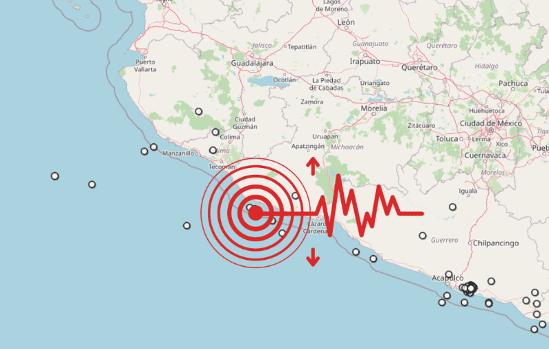 &nbsp;Sismo en Michoacán. ESPECIAL / SSN