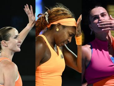 Coco Gauff desahogó su frustración destrozando su raqueta tras esta derrota desigual. EFE /  J. Carrett / J. Ross