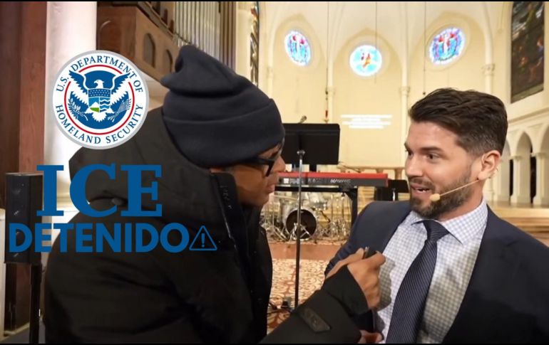 Captura de video tomado de la cuenta en YouTube @TheDonLemonShow del periodista Don Lemon,  durante la cobertura de una protesta contra ICE por la que fue detenido. EFE/ @TheDonLemonShow