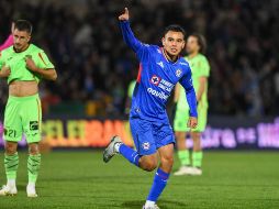 Charly Rodríguez celebra su gol, el cuarto del Cruz Azul. IMAGO7/A. Rodríguez