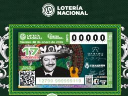 La Lotería Nacional conmemoró en su billete el centenario del natalicio de José Alfredo Jiménez. X/lotenal