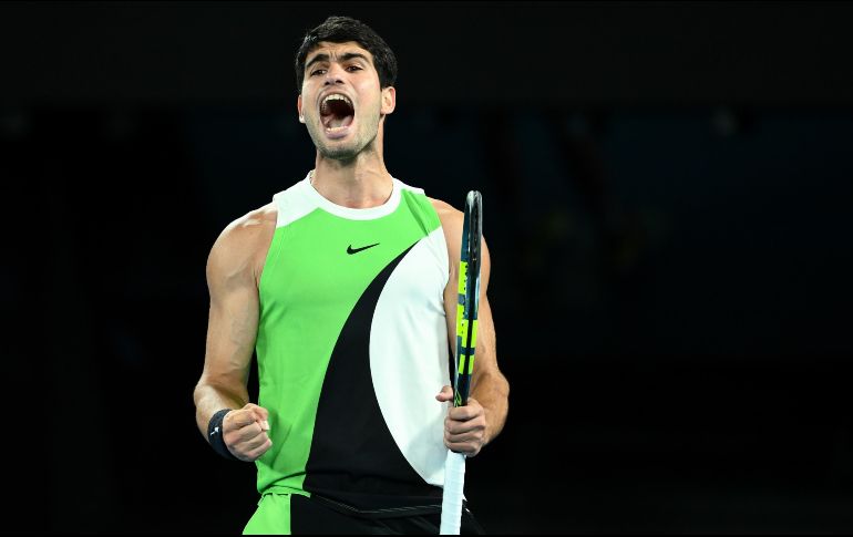 Con 22 años y 272 días, Alcaraz es el hombre más joven en completar un conjunto de los cuatro títulos principales en individuales. EFE/J. Ross