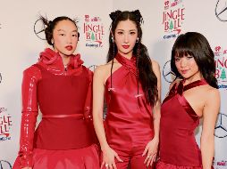 Las voces de HUNTR/X de “KPop Demon Hunters”, Ejae, Audrey Nuna y Rei Ami posan desde un evento navideño en Los Ángeles, California, en 2025. AFP