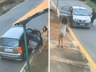 Hombre salva a niños de morir atrapados dentro de un carro sin control. ESPECIAL / X / @ultimahoracol_