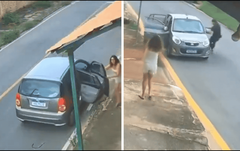 Hombre salva a niños de morir atrapados dentro de un carro sin control. ESPECIAL / X / @ultimahoracol_