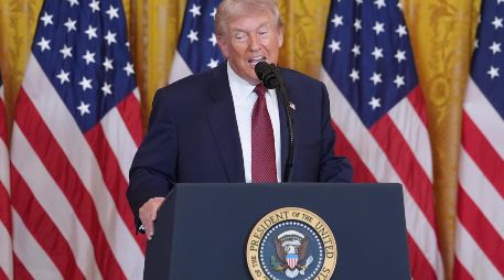 El presidente de Estados Unidos, Donald Trump, habla durante un evento. AP/E. Vucci